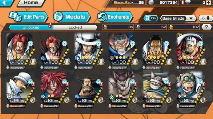 BR621-IOS+Android-6 Ex Max(Kizaru Skin+Garp+Shank v4+Lucci+Akainu)+Good Medal+Support 142%+Sanji+Rayleigh+Kid+Koby+Egghead Luffy,Usopp,Nami