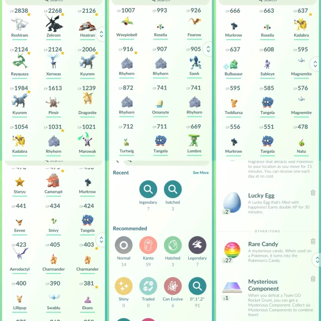 lvl21,have LegendaryReshiram Zekrom Heatran Rayquaza Xerneas Kyurem etc,have some nice pokemons  N8985