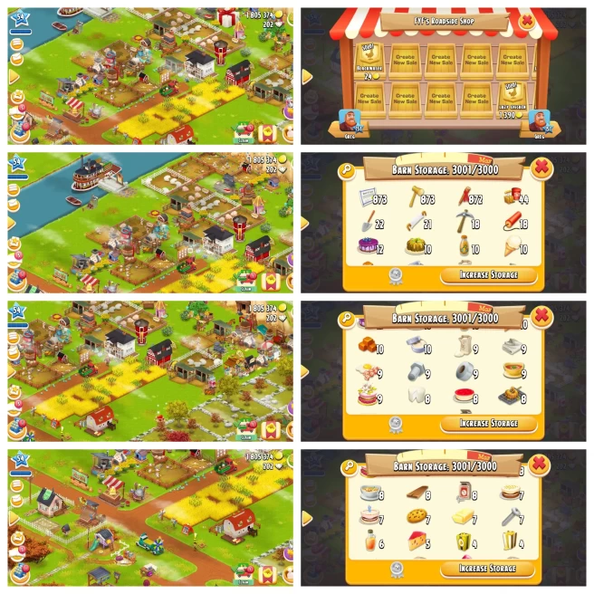 H42◆FARM LVL 54◆BARN: 3000◆SILO: 800◆1.8M COINS【873 LAND TOOLS: LAND DEED, MALLET, MARKER STAKE 】SUPER FARM