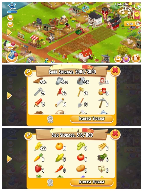 H50▰936+ BEEMS/METARIALS▰INSTANT DELIVERY▰FARM LVL 52▰BARN STORAGE: 3K▰SILO: 800▰1.3M COINS