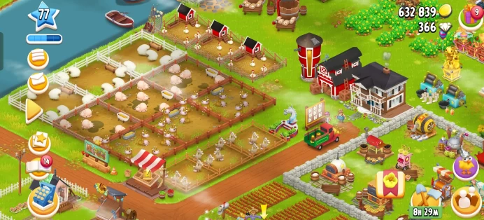 [Code 7549] Level 77 / Good Statue / 1200 Silo + Barn 1300 / Very Cheap