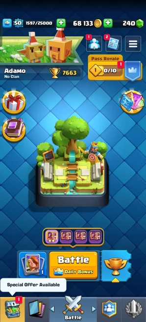 [Code 7551] Level 50 / 1 Cards Elite + 7 Skins Tower / Very Cheap
