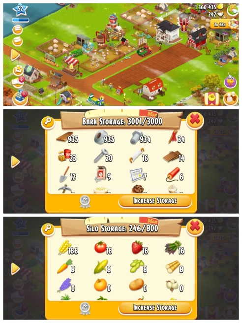 End Game Hay Day Account ◈ Lvl 50+ ◈ Barn 3050 ◈ Silo 800 ◈ 1.5M Coins ◈ 200 Diamonds ◈ End Game Ready