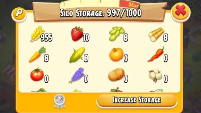 Hay Day Farm | 1.2M Coins | 900+ Silo | Level 47+ | Barn 2300 | 600+ Tools | Fully Expanded Land