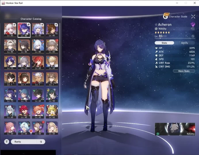 ASIA |TL 69|9 Limited |Acheron+Sign,Robin,Firefly,Jingliu,Lingsha,Dr Ratio,Etc|Mc Female|Penacony|Take Mail|Check SS(HSR4035)