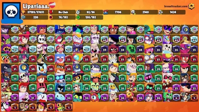 New Year Sale !!! 57K Trophies LVL155 | 92/96 Brawlers | 34 Max Brawlers - 15 Hypercharged | 191 Skins | 438 Pins | 221 Icons | 121 Sprays