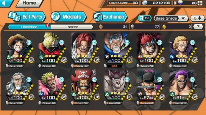 BR634-IOS+Android-Garp Full Boost+Roger Boost 3+Shank v4+Zoro+Zephyr+Good Medal+Support 151%+Jimbei+Jabra Max+Rayleigh Max+Donflamingo Max