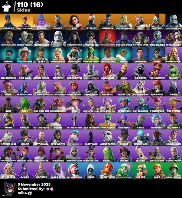 [Rent Cheap Accounts for 14 Days]PC] 110 skins | OG STW | Kymera | Carbide | Rox | Catalyst | Omegarok | Spectra Knight | Drift | Sentinel | Captain Phasma | cod 93