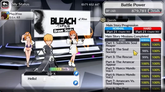 Compte Bleach Brave Souls FRESH - Jeu Mobile - Neuf (non Utilisé) - Téléphone