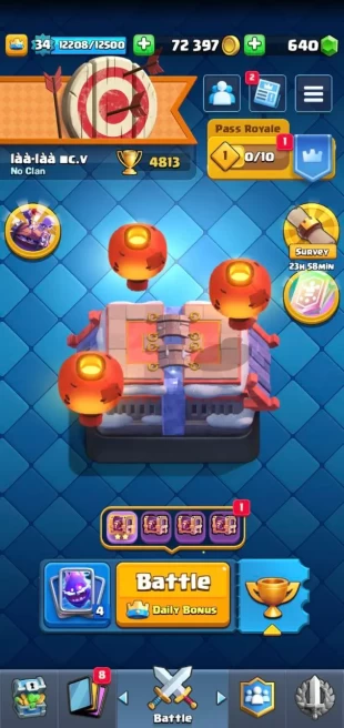 |2in1| CR - BS | 34 LVL | 4813 TROPHIES | 2062 VICTORIES | Serenity Peak | 12 KING LEVEL | FULL ACCESS | Warranty | GIFT
