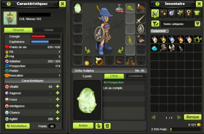 CRA 103 (Dofus Kaliptus) Tiliwan !! Jamais Certifie, 100% Safe.