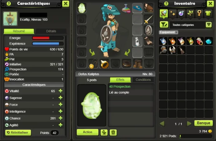 ECA 103 (Dofus Kaliptus) Tiliwan !! Jamais Certifie, 100% Safe.