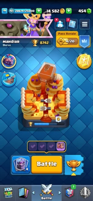 Clash royal (Android/iOS) KT 13 - lvl 41 - Cards121 /121/eliteCard 1/ Max Card 1/evo card6/Emote 23/ skin tower 4 /Fast delivery/Cheap sale