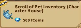 America FWC | Scroll of Pet Inventory(Character House)