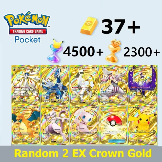 [GLOBAL]Pokemon TCG Pocket Starter Account with Random 2 EX Crown card & 37+ Pokégold & 4500+ Pack Hourglass & 2300+ Wonder Hourglass