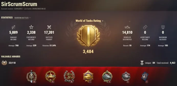 [NA] 3 TIER X | 14 PREMIUM TANK | NO CHANGEABLE PASSWORD | TOTAL TANKS 39 | 9,299 (52%) WINS | 3,581,736 SILVER | ULTIMATE