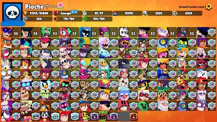 New Year Sale !!! 91K Trophies LVL115 | 95/96 Brawlers | 57 Max Brawlers - 47 Hypercharged | 295 Skins | 767 Pins | 353 Icons | 199 Sprays