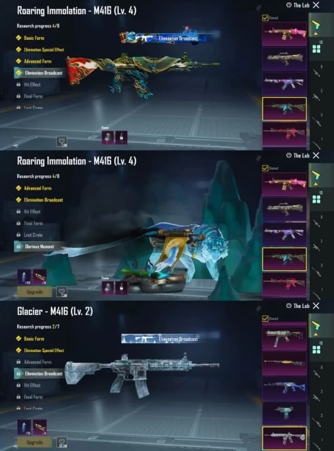 iOS Android - Level 60 - M416 Roaring lmmolation (Tiger) M416 Glacier - Beutiful Kill Massage - 13 Upgrade Gun - Code673