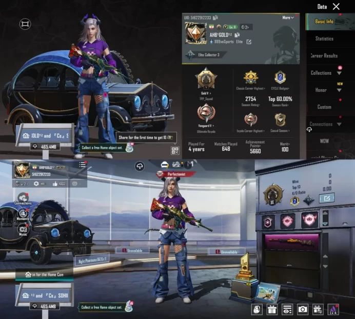 iOS Android - Level 60 - M416 Roaring lmmolation (Tiger) M416 Glacier - Beutiful Kill Massage - 13 Upgrade Gun - Code673