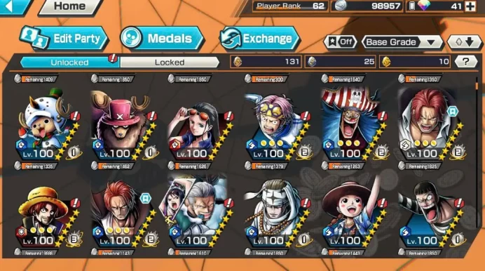 BR637-IOS+Android-Hyber 64+6 Ex(Kuzan Skin+Kizaru+Shank v4+Kid Law+Shank v2+Black Beard)+Vip Medal+Support 161%+Many BF Max+Jabra+Oden+King Skin