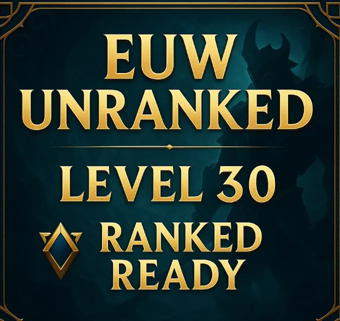 [EUW] Fresh Level 30 | 10 Games Played | Ranked ready | Ready for Rank | MMR Fresh |Unverified Email | Instant Delivery | Unranked / Smurf