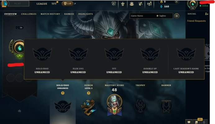【LAS】Level 36   14 Champ/ 0 Skins   Full Access  High Quality Account  Instant Delivery️