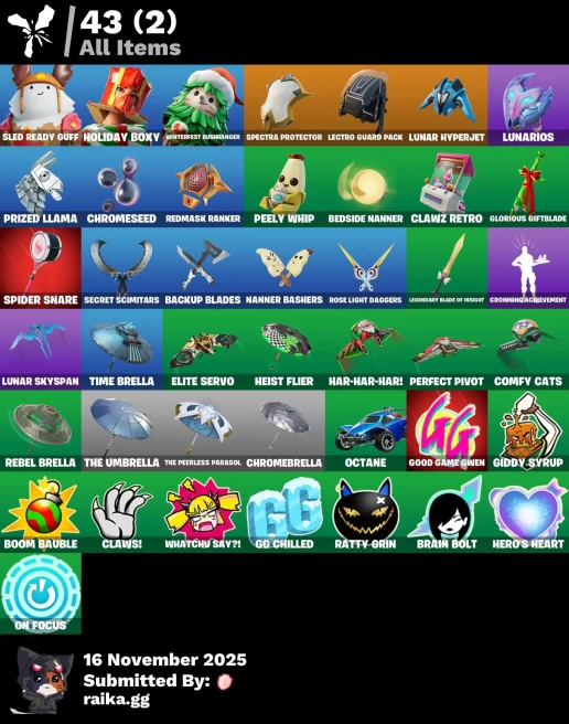 [PC/PSN/XBOX] 3 skins | Sled Ready Guff | Holiday Boxy | Winterfest Bushranger | Spectra Protector | Lectro Guard Pack | Lunar Hyperjet