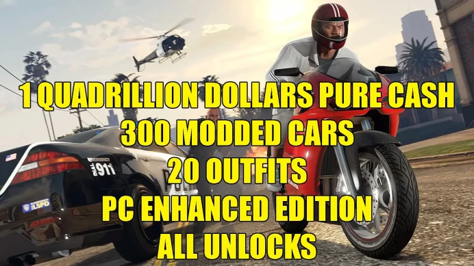 1 QUINTILLION DOLLARS PURE CASH + 300 MODDED CARS + 20 OUTFITS | PC | ENHANCED EDITION | ALL UNLOCKS | FAST RUN + MAX STATS