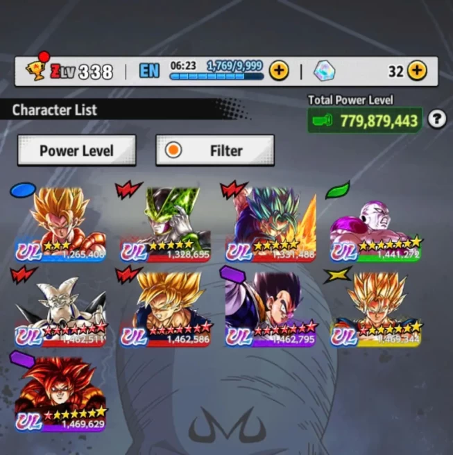 D805-IOS+Android-Vip Acc-780 Millions Power-9 UL(Frieza+SS4 Gogeta+Cell+Gogeta Blue)+65 Legend+Vip Zenkai+Vip Equipment+Many Good Team Ready PVP