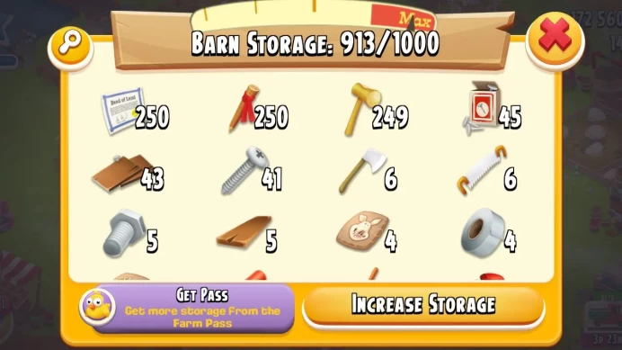 H63▰Level 32+ ▰ Hay Day Storage Farm ▰ 1000 Barn ▰ 500 Silo ▰ 172k Coins ▰ 250+ Expansion Barn▰ Ready to Play