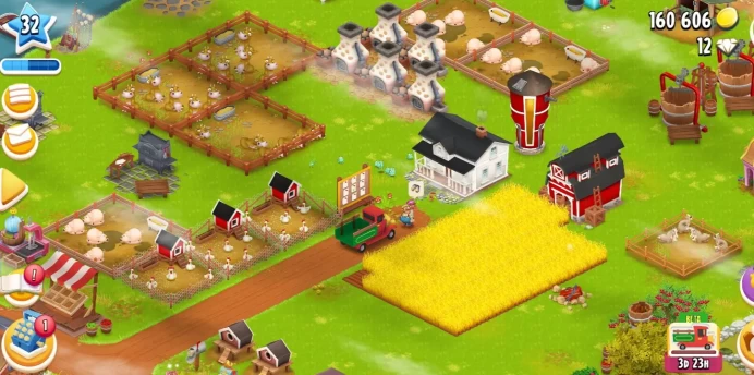 H64◆Barn 1000 ◆ Hay Day Level 32+ ◆ Silo 500 ◆ 160k Coins ◆ 249+ Land Tools ◆ Organized Starter Account