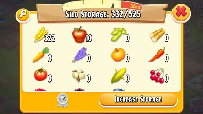 H68◈Level 33 Hay Day Farm ◈ 195K Coins ◈ Barn 1000 ◈ Silo 525 ◈ 300 Barn Tools ◈ Instant Delivery