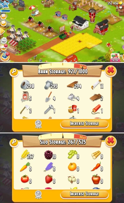 H69 | Hay Day Premium Farm | Barn 1000 | Silo 525 | Level 34 | 252k Coins | 295+ Land Tools | Full Warranted Service Available