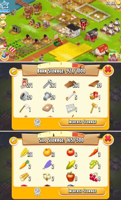 H77 | Hay Day Farm Lvl 32+ | Barn 1000 | Silo 500 | 271+ Silo Tools | 126K Coins ◈ Full Access