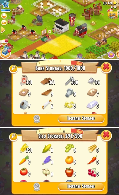 H80 ◈ Hay Day Account Lvl 32◈ Barn 1000 ◈ Silo 500 ◈ 139K Coins ◈ 300+ Silo Tools ◈ Cheap Rate Account