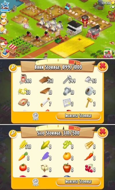 H81 | Super Account Hay Day Farm | 250+ Silo Tools | 119K Coins | Level 32+ | Barn 1000 | Silo 500 | Super Account