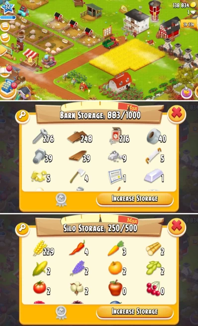 H85 | Quick Delivery Hay Day Account | Lvl 32+ | 138K Coins | Barn 1000 | Silo 500 | 250+ Silo Tools | Quick Delivery