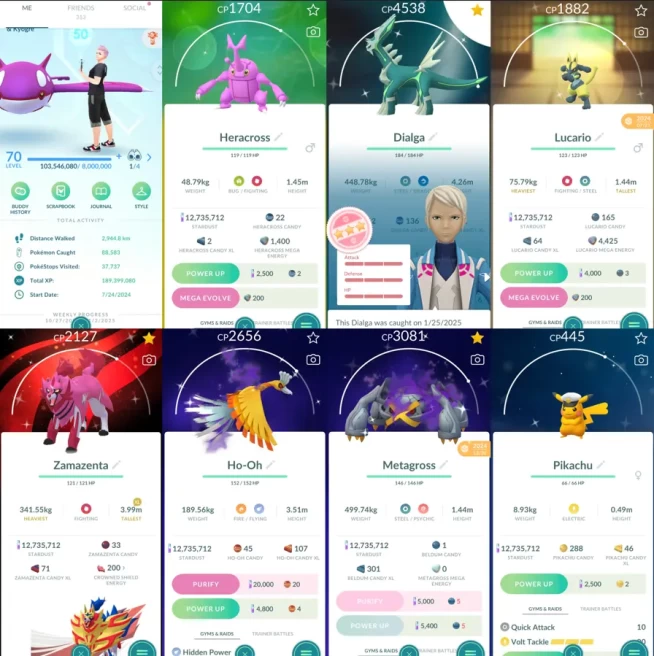 1824 Level 70 Legacy 50. Shundo Dialga Shundo Thundurus Shiny Zamazenta BG Shiny Shadow Metagross Shiny: Capt. Pikachu, 