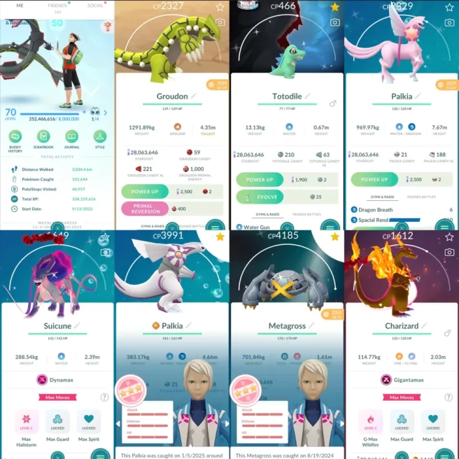 1831 Level 70 Legacy 50. Legends100x7 Palkia100 Genesect100 Coin3331 Solgaleo-Lunala Shundo Metagross Shiny Rayquaza Shiny Kyogre Shiny Primal