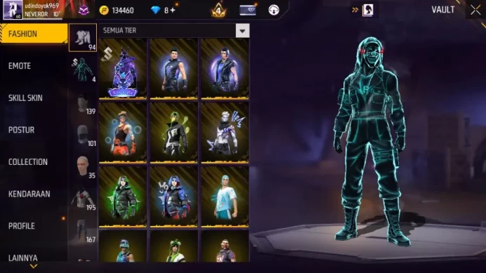 Indonesia|5 EVO Gun|AK47 Blue Flame Lv 7, M1887 Sterling Conqueror Lv 5, etc|Vault 243 + Bundle 94|Log Google|Check SS(FF1224)