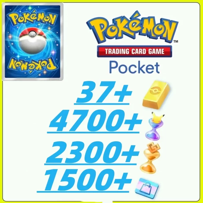 2200draws - Pokémon Gold Bricks*37 - Pack Opening Hourglass*4700- Challenge Hourglass*2300- Store coupon*1500-Real Scene Card-1-6/Android/iOS