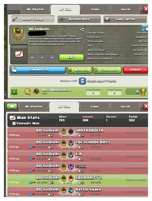 Clan Level 10 / Unranked / Very Cheap