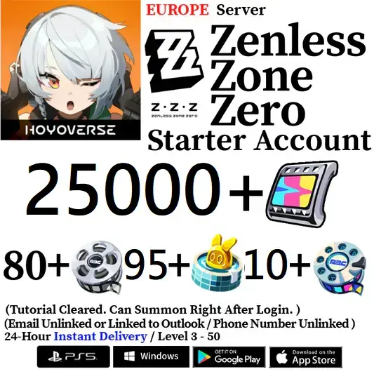 ZZZ Reroll Starter Account with 25000+ Polychrome/80+ Master Tape/10+ Encrypted Master Tape/95+ Boopons - Random Character Gender