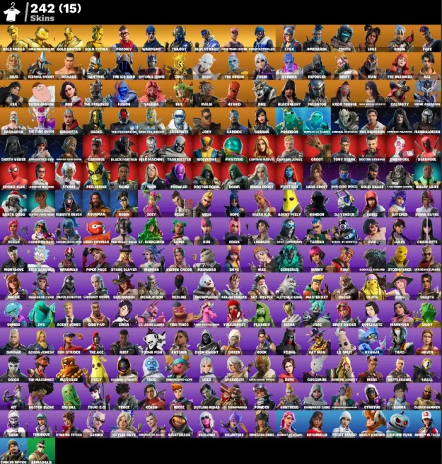 [PC] 242 skins | OG STW | Gold Midas | Gold Meowscles | Gold Brutus | Gold TNTina|Prodigy|Trilogy|Blue Striker|Point Patroller | Lynx | 800 VB