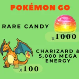1000 Rare Candy || Plus 100 Charizard, 5000 Mega Energy for Charizard and Medals for Friend Finder | Android & iOS | NO LOGIN required #services