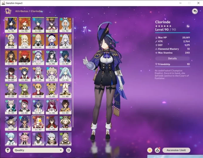 ASIA|AR 55 | 4 Limited + 4 [5 Star's Weapon]| Mualani+Sign, Mavuika, Skrik, Clorinde| Mc Female |TakeEmail|CheckSS(GI3465)