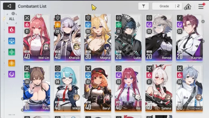 GLOBAL Lv35|7 SSR(MeilinM1 Khalipe Magna LukeM1 Renoa Kayron Yuki) 10SR(MikaM6,Selena,Cassius,Etc) 17SR Partner(CZN1127)