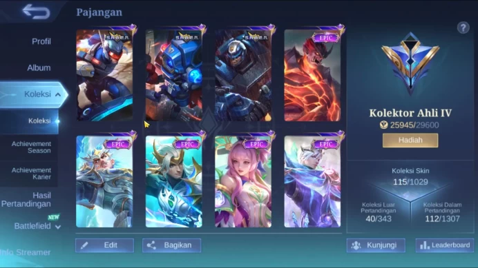 Hero 77 Skin 115|Fanny Valentine,Blamond Epic,Hanabi Venom,Barats Epic,Benedetta MPL,Etc|Take Email|CheckSS(MLBB1694)