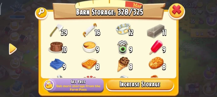 LVL 40 | Silo: 350 | Barn: 325 | 16 gem | 255k Coins | Code 2463
