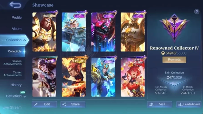 Hero 130 Skin 247|Prime YZ,LB [Alucar,Tigreal],Zodiac Lancelot,3 Blazing,2 DT,Saber Cyclops,Etc|TakeEmail|CheckSS(MLBB1649)